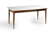 Elegant Marble and Wood Dining Table